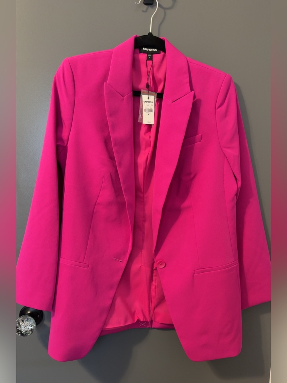 Express Women's Vibrant Pink Single-Button Blazer